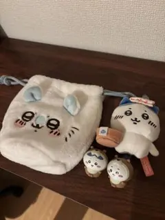 ちいかわ モモンガ ポーチ、キーホルダー、ハチワレマスコット、指人形セット