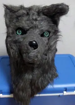 ムービングマスク　口が動く　オオカミ マスク 被り物 リアル　中古品のサムネイル