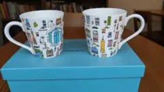 【希少 箱付き 】Tiffany & Co. イラスト付きマグカップ 2個セット