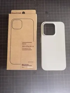 無印　スマートフォンケース　iPhone15 Pro ホワイトグレー