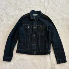 ◆ユニクロ　デニムジャケット　コットン　定番カジュアル　インディゴ　ブルー　M