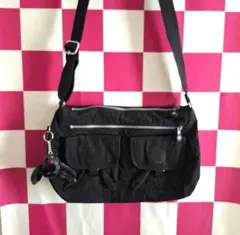 Kipling キプリング ショルダーバッグ ネイビー チャーム付