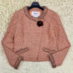 美品】Rene ルネ TISSUE ノーカラーツイードジャケット 上質（707