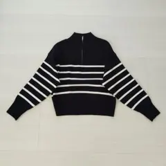 GU ネイビーとホワイトのボーダー　セーター　春物