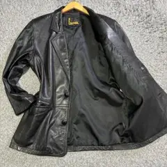 【良品】EL LECHAL ラムレザー ジャケット M 黒 2B くるみ 本革のサムネイル