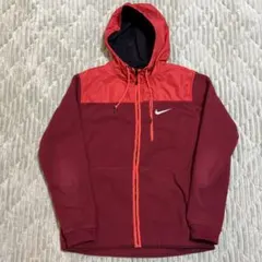 Nike フリースジャケット レッド フード付き