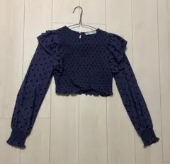 ZARAショート丈ドット柄トップス