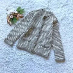 【バンボーレ】 (F) ニットカーディガン 長袖 ウール混 クルーネック 女子会