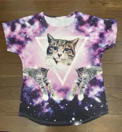 ACDC RAG 猫柄 ギャラクシー Tシャツのサムネイル