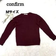 冬物最終価格【コンファーム】ウール100% 長袖ニットセーターマルーン色 Ｍ