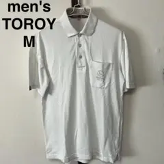 メンズ　半袖　ポロシャツ　Tシャツ　M トロイ　スポーツ　白のサムネイル