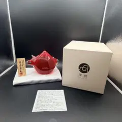 未使用 津軽びいどろ 赤べこ 篠原義和 ガラス細工 伝統工芸