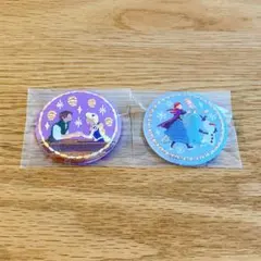 ディズニー　刺繍缶バッジ　アナ雪　ラプンツェル　2点セット