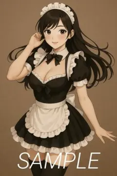 【A4/ai006】AIイラスト ポスター 美女 美少女 かわいい メイド コス