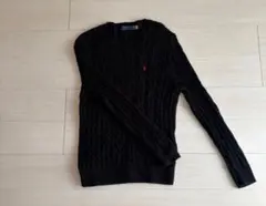 POLO Ralph Lauren ブラック ケーブルニットセーター 黒
