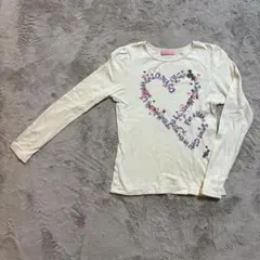 mezzo piano 160 女の子　白　プリント　カットソー