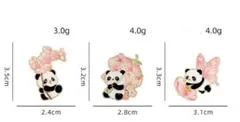 パンダと桜のブローチ3点セット