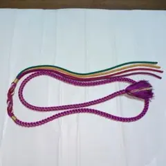 紫のビーズ装飾帯締め