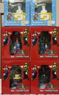 スーパーマリオ　スタンダードフィギュア全4種とディスペンサー2点の計6点セット