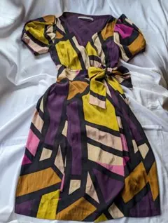 Diane von Furstenberg 幾何学模様 半袖ワンピース