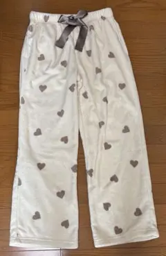 ハート柄　フリースルームパンツ　L