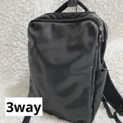 美品✨メンズ スクエア型 レザー 調 大容量 3way✨ 黒 ブラック