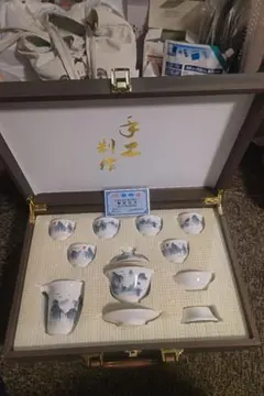 中国茶器セット 山水画 12点 高級お茶セット