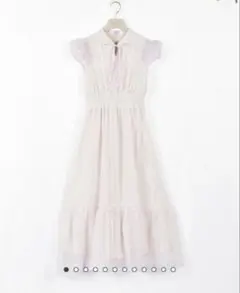 AnMILLE アンミール ミニバルーンスリーブシフォンワンピース ピンク