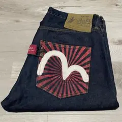 サイズ34 日章旗 刺繍カモメ 紅白耳 パリ 1472 エヴィス エビス EVISU PARIS エヴィス デニム 日章 カモメ刺繍 エビス 32×34 - メルカリ