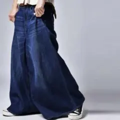 【美品】antique デニム変形ワイドパンツデニムマキシスカート　アンティカ