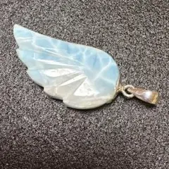 天然石☆品質良し！ラリマー羽型ペンダントトップ③模様が綺麗♡ 天然石☆品質良し！ラリマー羽型ペンダントトップ②☆ブルーが綺麗