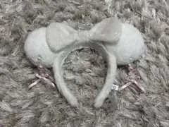 ディズニー カチューシャ ミニー リボン 白 ピンク