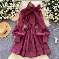 ワンピース　半袖　レディース　ドレス　レース　ロング　パーティー　花柄