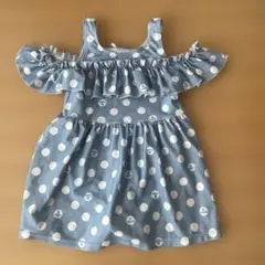 MOZ 水玉模様オフショルダーワンピース