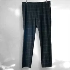 H&M スリムフィット ブラックチェック スラックス EUR34