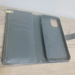 手帳型 iPhone12プロMAXケース グレー✨️
