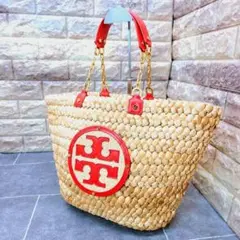 美品 Tory Burch トリーバーチ かごバッグ ポーチ付き トートバッグ 美品 Tory Burch トリーバーチ かごバッグ ポーチ付き トート