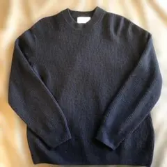 ピュアカシミア100%GLRユナイテッドアローズ畦編みニットネイビーSサイズ
