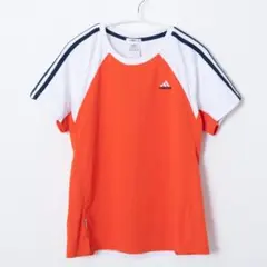 adidas CLIMALITE Tシャツ レディース オレンジ×白 0039