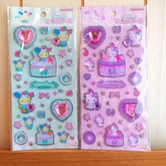 キラキラジュエルシール うさはな・チャーミーキティ 2枚セット