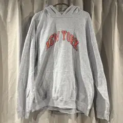 00s NEW YORK ロゴ スウェット パーカー グレー XL