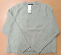 新品タグ付・未使用UNIQLO　スフレヤーンクルーネックセーター　L