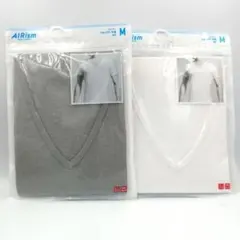 UNIQLO エアリズム VネックT　半袖 2枚セット M