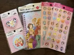 ディズニープリンセス ストーンシール シールワッペン シール帳 5点セット