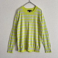 バナナリパブリック 長袖 ニット S ボーダー セーター スカラップ襟 薄手