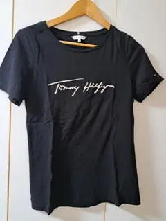 TOMMY HILFIGER ロゴ刺繍 半袖Tシャツ ブラック Sのサムネイル