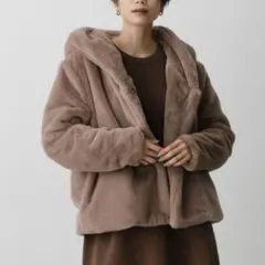 AZUL BY MOUSSY ファーショートコート　ブラウン