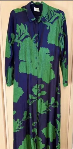 ANONYME designers ワンピース　グリーンネイビー