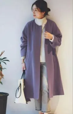 紫のロングコート ジャーナルスタンダード ウール100%