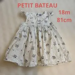 プチバトー 花柄 ノースリーブ ワンピース 18m 80